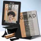Modern Photo Graduation Colour Block Class of 2026 Kaart
