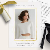 Modern Photo Graduation Gold Foil Announcement Folie Uitnodiging
