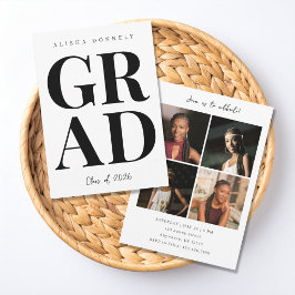 Modern Photo Graduation Invitation Kaart