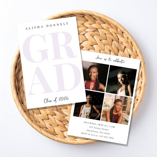 Modern Photo Graduation Invitation Kaart