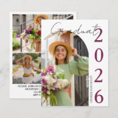 Modern Photo Graduation Invitation RSVP Kaartje (Voorkant / Achterkant)