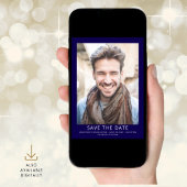 Modern Photo Graduation Navy Blue Save The Date