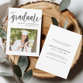 Modern Photo Graduation Open House Invitation Bedankkaart