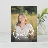 Modern Photo Graduation Open House Invitation Bedankkaart (Staand voorkant)