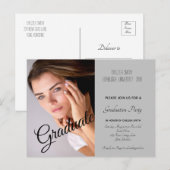 Modern Photo Graduation Party Invitation Briefkaar Briefkaart (Voorkant / Achterkant)