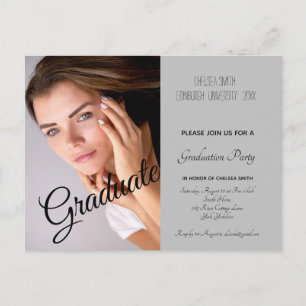 Modern Photo Graduation Party Invitation Briefkaar Briefkaart