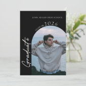 Modern Photo Graduation Party Invitation Kaart (Staand voorkant)