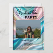 Modern Photo Graduation Party Invitation Kaart (Voorkant)