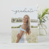 Modern Photo Graduation Party Invitation Kaart (Staand voorkant)