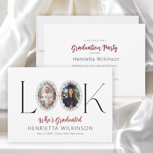Modern photo Graduation Party Invitation Kaart