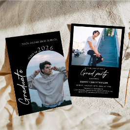 Modern Photo Graduation Party Invitation Kaart