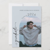 Modern Photo Graduation Party Invitation Kaart (Voorkant)