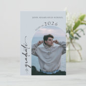 Modern Photo Graduation Party Invitation Kaart (Staand voorkant)