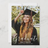 Modern Photo Graduation Party Kaart (Voorkant)
