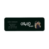 Modern Photo Graduation Party Return Address Label (Voorkant)