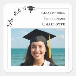 Modern photo Graduation Party Vierkante Sticker