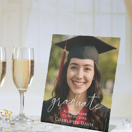 Modern photo Graduation Party welcome Reclamebord Met Voetstuk