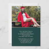 Modern Photo Green White Afstuderen Aankondiging (Achterkant)