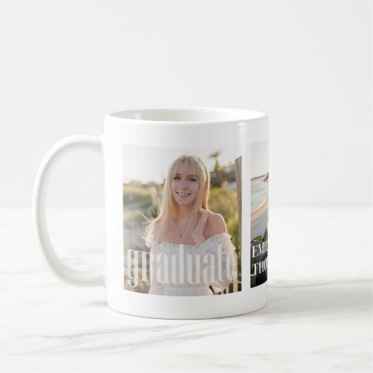 Modern Photo Grid Afstuderen Custom Koffiemok (Links)