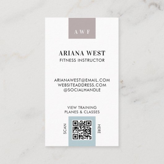 Modern Photo Grid Personal Trainer Fitness Coach Visitekaartje (Achterkant)