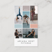 Modern Photo Grid Personal Trainer Fitness Coach Visitekaartje (Voorkant)