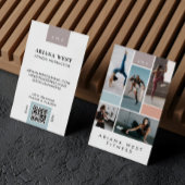 Modern Photo Grid Personal Trainer Fitness Coach Visitekaartje