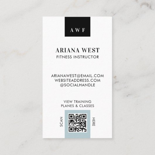 Modern Photo Grid Personal Trainer Fitness Coach Visitekaartje (Achterkant)