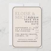 Modern Photo Grid with Bold Serif Save the Date Kaart (Achterkant)