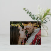 Modern Photo Happy Heart Day Script Folie Feestdagen Briefkaart (Staand Voorkant)