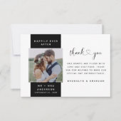 Modern Photo Heart Script Wedding Bedankkaart (Voorkant)