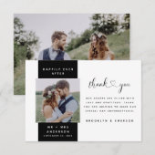 Modern Photo Heart Script Wedding Bedankkaart (Voorkant / Achterkant)