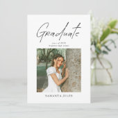 Modern Photo High School Graduation Announcement Aankondiging (Staand voorkant)