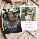 Modern Photo High School Graduation Announcement  Aankondiging<br><div class="desc">Celebrate this unforgettable milestone with a Modern Photo High School Graduation Announcement designed to showcase your graduate’s proud achievement. Featuring a clean minimalist layout and stylish modern typography, this announcement highlights a favorite senior photo while sharing graduation details with family and friends. Perfect for announcing a high school graduation, senior...</div>