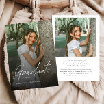 Modern Photo High School Graduation Announcement Aankondiging<br><div class="desc">Celebrate this unforgettable milestone with a Modern Photo High School Graduation Announcement designed to showcase your graduate’s proud achievement. Featuring a clean minimalist layout and stylish modern typography, this announcement highlights a favorite senior photo while sharing graduation details with family and friends. Perfect for announcing a high school graduation, senior...</div>