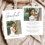 Modern Photo High School Graduation Announcement Aankondiging<br><div class="desc">Celebrate this unforgettable milestone with a Modern Photo High School Graduation Announcement designed to showcase your graduate’s proud achievement. Featuring a clean minimalist layout and stylish modern typography, this announcement highlights a favorite senior photo while sharing graduation details with family and friends. Perfect for announcing a high school graduation, senior...</div>