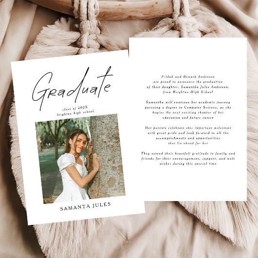 Modern Photo High School Graduation Announcement Aankondiging