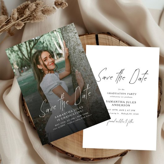 Modern Photo High School Graduation  Save The Date