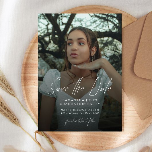 Modern Photo High School Graduation  Save The Date