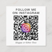 Modern Photo Instagram QR Code Vierkante Visitekaartje (Achterkant)