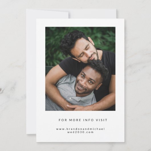 Modern Photo LGBTQ Save The Date (Achterkant)