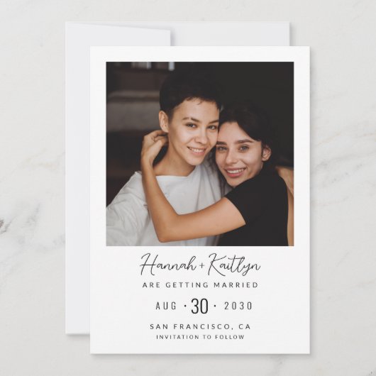 Modern Photo LGBTQ Save The Date (Voorkant)