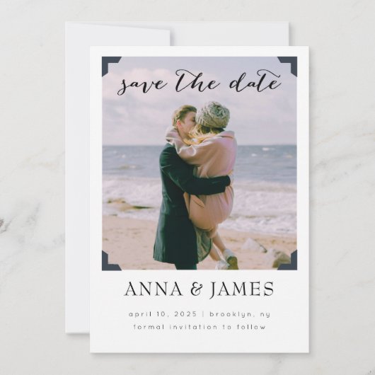 Modern Photo lijst Bewaar de datum Save The Date (Voorkant)