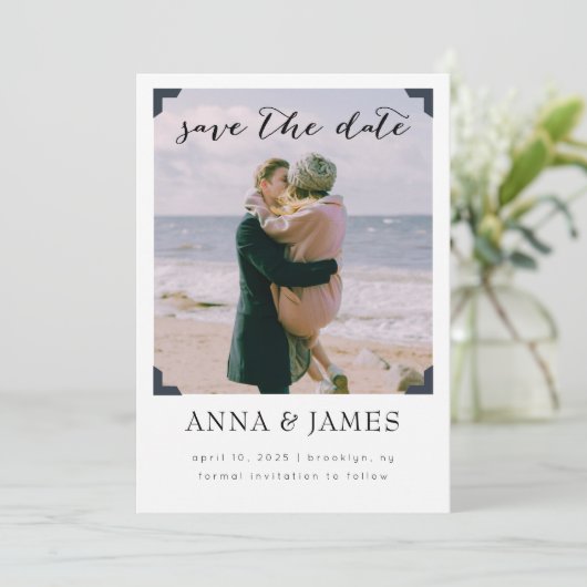 Modern Photo lijst Bewaar de datum Save The Date (Staand voorkant)