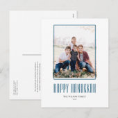Modern Photo Lijst Happy Hanukkah Feestdagenkaart (Voorkant / Achterkant)