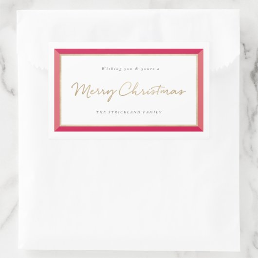 Modern Photo Lijst Merry Christmas Label (Tas)