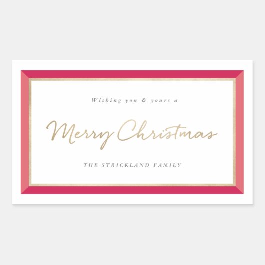 Modern Photo Lijst Merry Christmas Label (Voorkant)