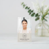 Modern Photo Logo QR Code Visitekaartje (Staand voorkant)