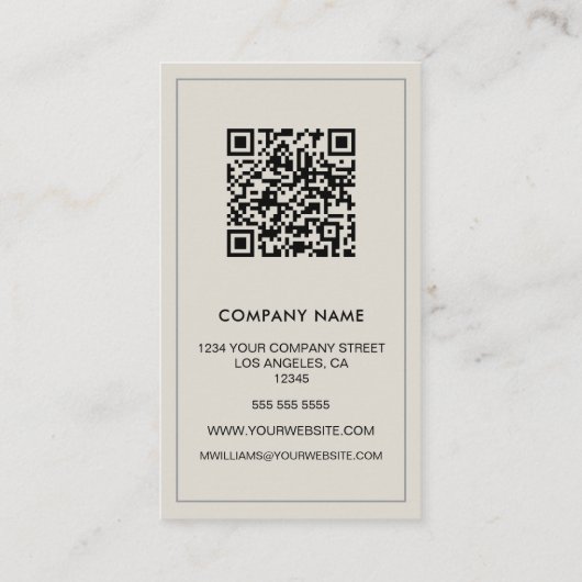 Modern Photo Logo QR Code Visitekaartje (Achterkant)
