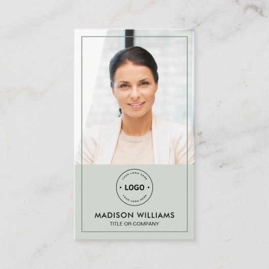 Modern Photo Logo QR Code Visitekaartje (Voorkant)