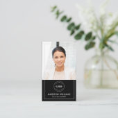 Modern Photo Logo QR Code Visitekaartje (Staand voorkant)